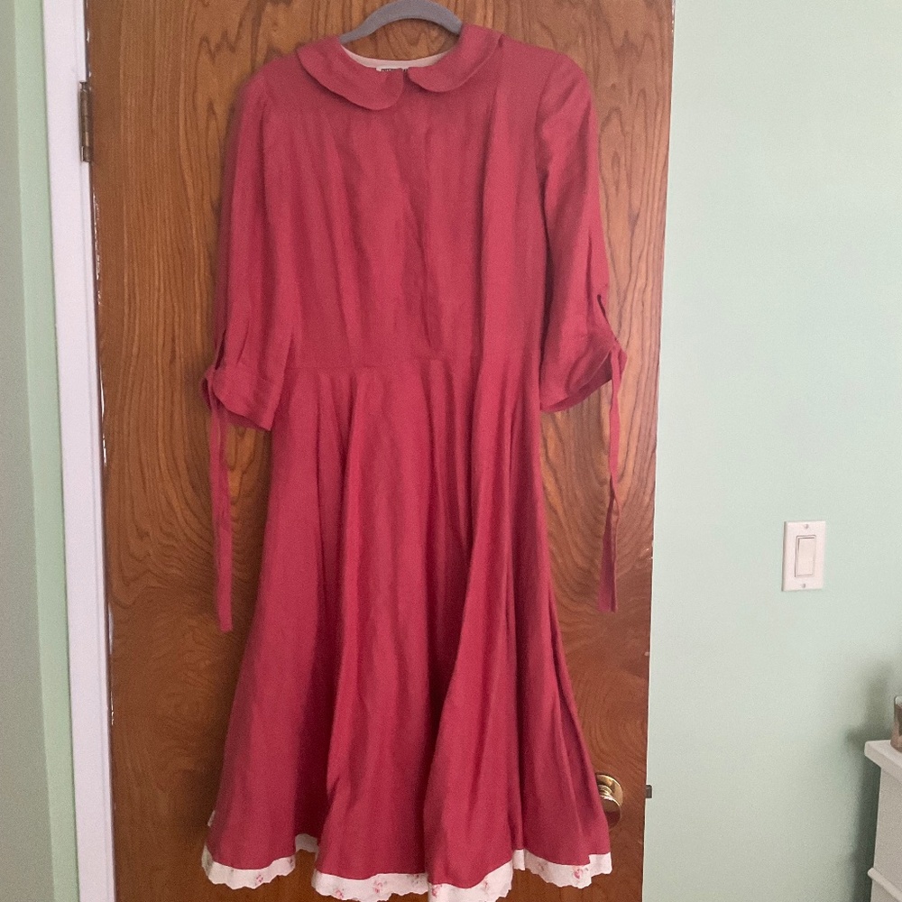 CottonCandy Wear 100% Linen Midi Dress, size XS (Son de Flor style)